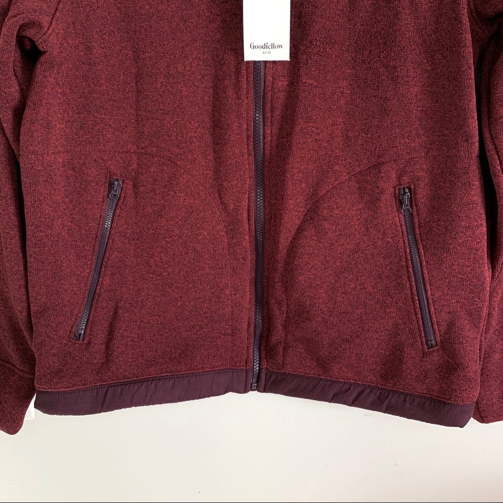 Goodfellow & Co Burgundy Zip-Up Fleece Jacket NWT - Picture 4 of 8